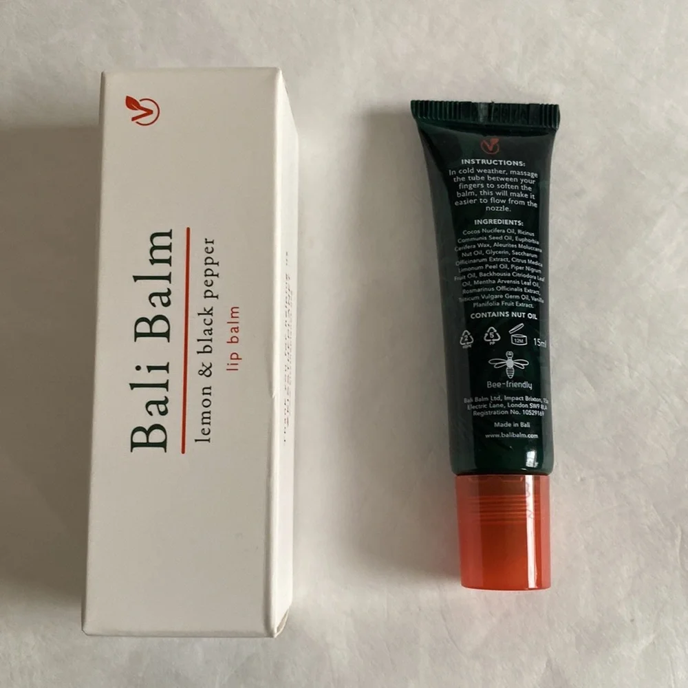 BALI BALM Lemon & Black Pepper Lip Balm $33 NIB